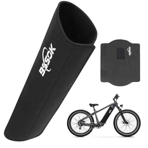BSSOK E Bike Akku Schutzhülle, Elektrisch Fahrrad Batterie-Wärmer Abdeckung, Universale Passform, Schützt vor Kälte & Schmutz, Akku Schutz aus Neopren, Thermoschutzhülle fürs E Bike (Schwarz +Tasche)