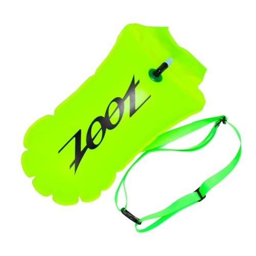 Zoot Ultra Swim Safety Buoy & Dry Bag, High-Visibility Open-Water Safety Floatation Device with Storage for Long-Distance Swimming Training Sessions (15L) - Neon Yellow - 15L