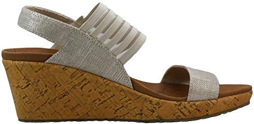 Skechers Skechers Cali Women's Beverlee Smitten Kitten Wedge Sandal, Natural, 6 M US
