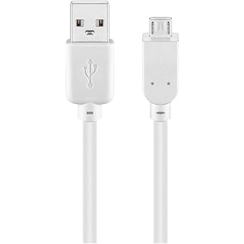 USB-A to Micro USB-B Cable 1.8m USB 2.0 Charging Cable 480Mbps White