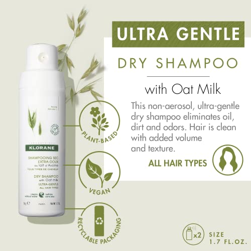 Image of Klorane Dry Shampoo with Oat Milk - Non-Aerosol