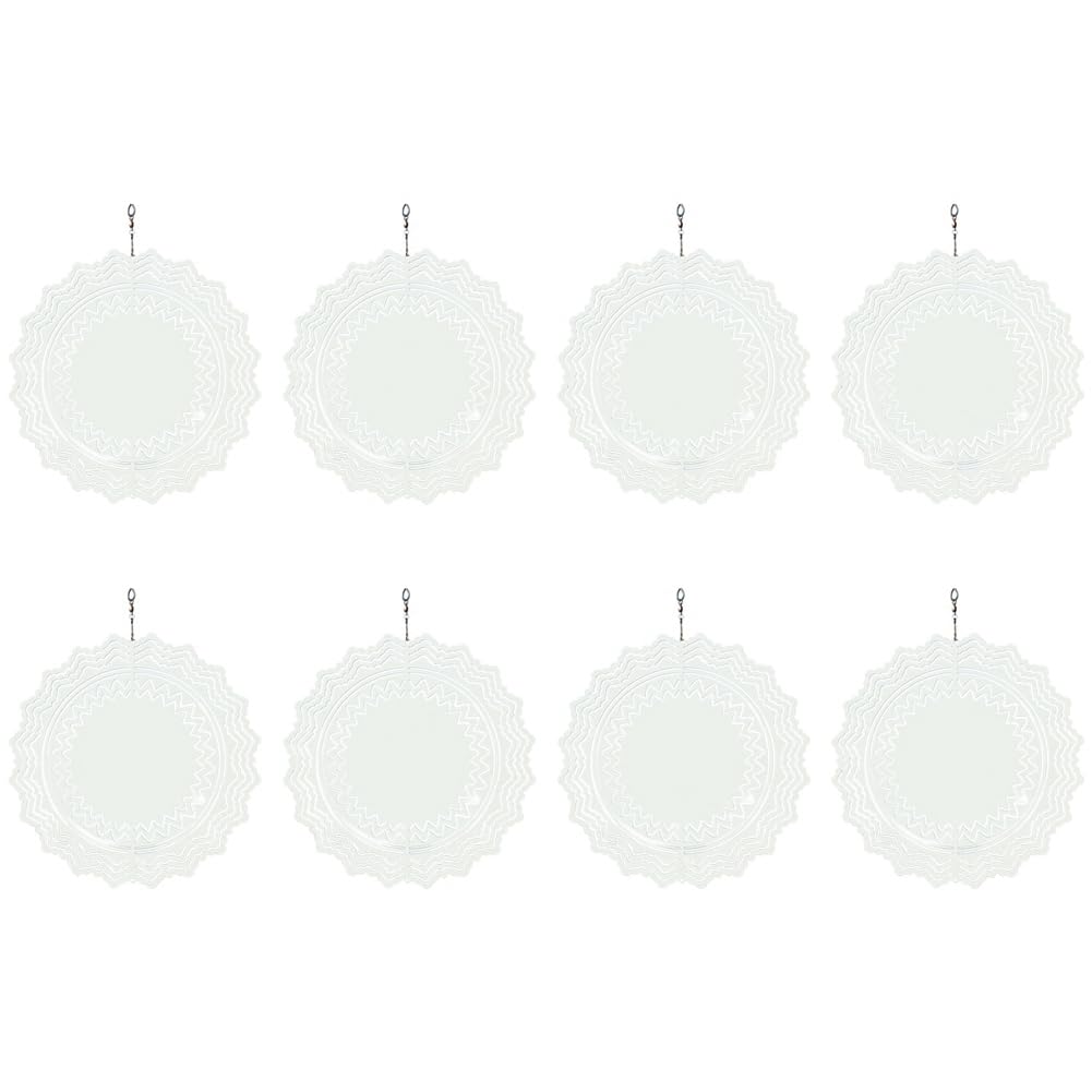 Éoliennes de jardin 3D Cosmin en métal blanc avec système rotatif double face