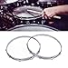 2Pcs Drum Hoop Set, 14 Inch 10 Hole Alloy Drum Hoop Set for Performance, Sound Improvement Decorative Drum Hoop for Percussion 10 Lug Batter Hoop Bass Drum Hoop Replacement