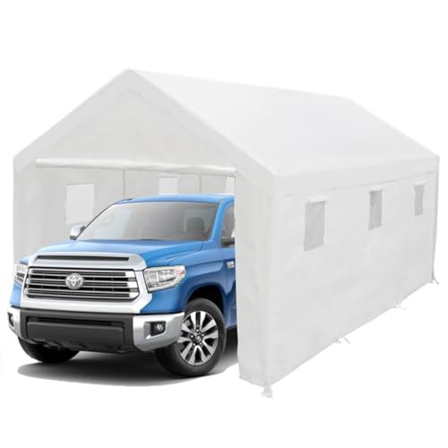 King Canopy Hercules with Enclosure Kit 10-Feet by 20-Feet, 2-Inch Steel Frame, 1.5 Purlins, 8-Leg, White