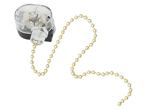 GOLDEN ON OFF 2 wire Ceiling Fan Lamp Wall Light Retro Pull Chain Cord Switch 3A 250V