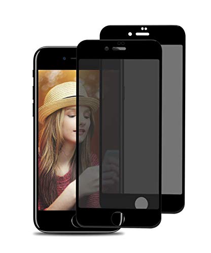 ANYOYO Privacy Screen Protector for iPhone 8 Plus/ 7 Plus, Tempered Glass Screen Protector Premium Anti-Spy/Fingerprint/Scratch 3D Full Coverage Screen Protectors 2 Packs – Black [Easy Install]