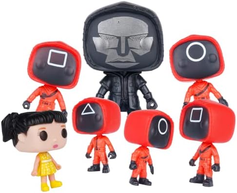 FATIZONE 5pcs Squid Game PVC Toys Action Figures Set | Mini Doll Model Figures Desk Character Model Toys, Cake Decorations Impostor