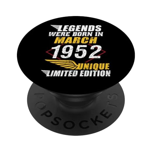 Cumpleaños Marzo 1952 Edición Limitada Regalo March 1952 PopSockets PopGrip Intercambiable