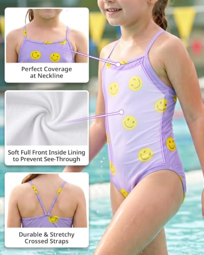 Image of weVSwe Baby Girl Swimsuit One Piece Swimsuit Cute Toddler Girls Sleeveless Bikini Kids 2-10 Years