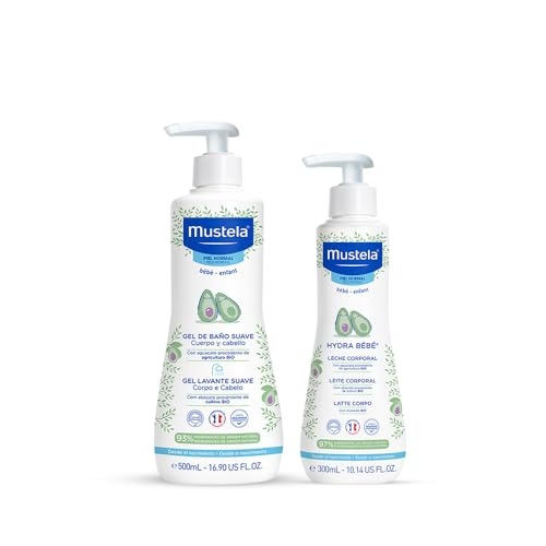 Mustela Combo Banho + Hidratação - Gel Lavante Corpo e Cabelo 500ml + Hydra Bebê 300ml Hid...