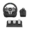 PC Steering Wheel, PXN V9 Universal Usb Car Sim 270/900 Degree Race Steering Wheel with 3-Pedals and Shifter Bundle for…