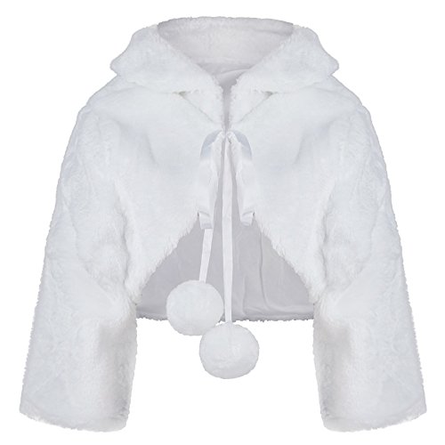 Chaqueta para niña con pelo sintético manga ¾ dama diseño de Bolero...