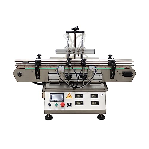 LGXEnzhuo Desktop Four Head Magnetic Pump Filling Machine with Intelligent Touch Operation Panel for Filling Cosmetics Beverages Liquid Food 110V