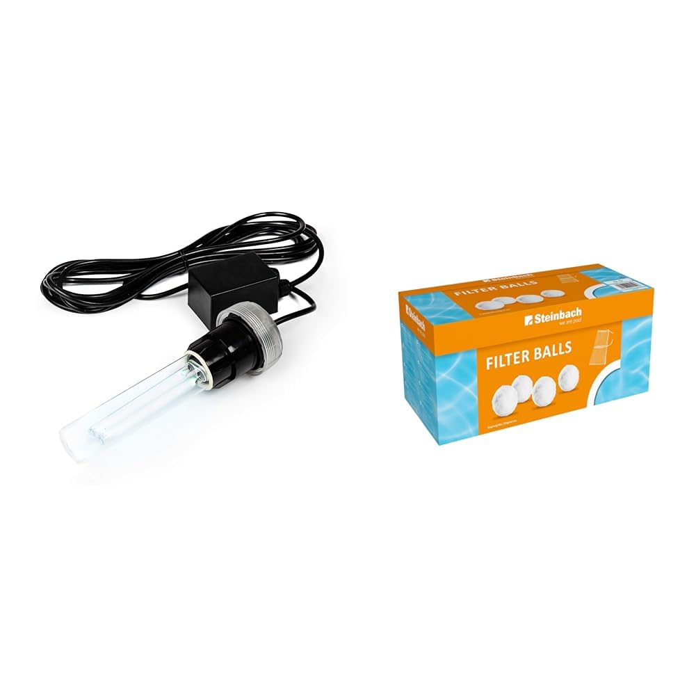 STEINBACH UV-Desinfektionssystem, 18 W, 230 V, 040511, Transparent & Filter Balls – 040050 – Reinigende Filterbälle für Pools