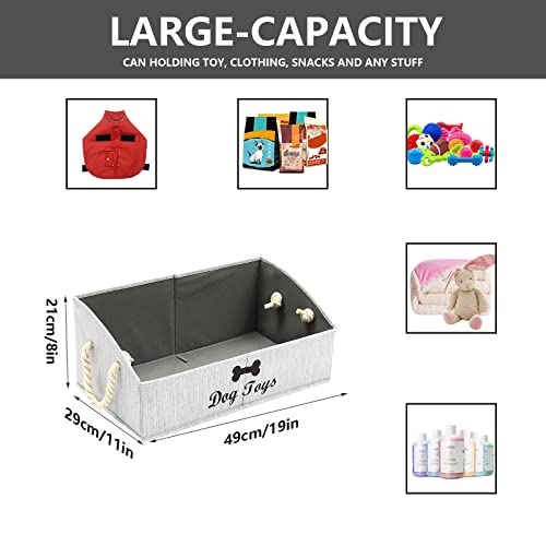 image for Morezi Large Dog Toy bin Puppy Shallow Toy Baskets - Perfect for Colla