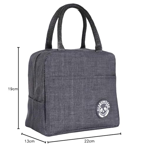 Image of Thick Thermal Insulated Lunch /Tote Bag, Lunch Box Container, for Office Work Hiking Outdoor Picnic Hot-Cold Temperature, Durable & Easy To Clean, Sturdy Handle & Pocket, Random Color, Pack Of 1