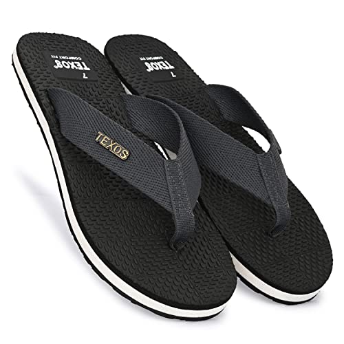Image of Birde Texos Premium Range of Slippers and Flip Flops for Men -EMB-1-BLACK