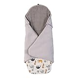 ULLENBOOM ® Einschlagdecke Babyschale, Für Winter geeignet, Grau-Faultiere (Made in EU) - Babydecke für Autositz (z.B. Maxi Cosi ®) oder Kinderwagen, ideale Decke für Babys