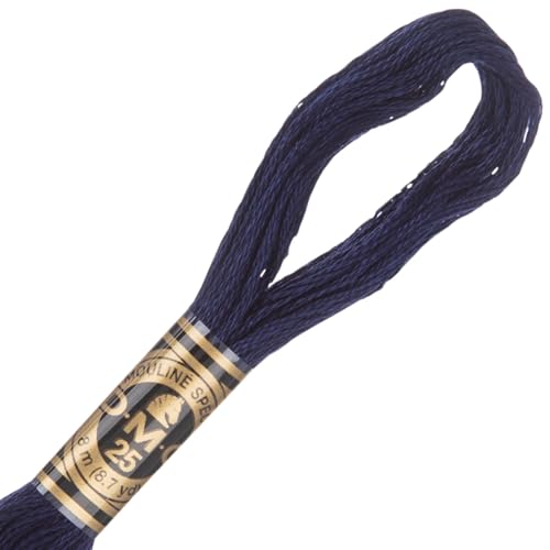Image of Hobby Lobby DMC Cotton Embroidery Floss - 823 Dark Navy Blue, Set of 12