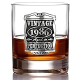 English Pewter Company Vintage Years 1986 40th Birthday or Anniversary Old Fashioned Whisky Rocks Glass Tumbler - Unique Gift Idea For Men [VIN004]