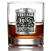 English Pewter Company Vintage Years 1980 40th Birthday or Anniversary Old Fashioned Whisky Rocks Glass Tumbler - Unique Gift Idea For Men [VIN004]