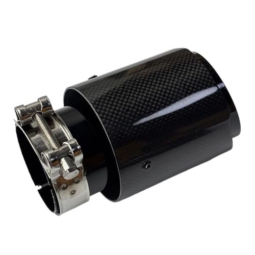 Embout d'échappement universel 76mm carbone noir pour personnalisation de sortie de pot voiture