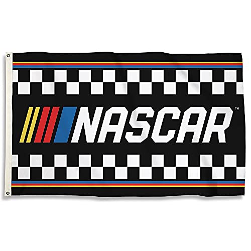BSI PRODUCTS, INC. - NASCAR 3’x5’ Flag with Heavy-Duty Brass Grommets and Stripes - High Durability - Man Cave Accessories and Decor - Designed for Indoor or Outdoor Use - Great Gift Idea
