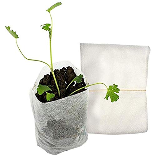 ROBMNE 300Pcs Non-Woven Biodegradable Nursery Bags Plant Grow Bags Fabric Seedling Pots Nursing Raising Growing Bags 8X10cm - Image 2