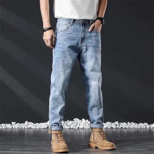 Men's Retro Nostalgic Classic Jeans Stretch Casual Loose Straight Jeans3