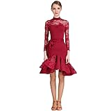 turnierkleid standardtanz ❤ Elegantes Hochleistungs-Design, sieht sehr edel aus; exquisite Seide lange Ärmel, sexy und weibliche, längliche Armlinien; Rock-Taille-Krawatten-Design, machen den Stil mehr personalisierter Wein; Waterrop-förmig auf dem Rücken, kombiniert mit Spitze; Anbauversion, 360-Grad-dreidimensionale Schneiderei, schlanker und charmant an der Taille; spielerischer Rock, prallen Rock, spielerisch und süß, dreidimensionale und stilvolle, flexiblere Rotation ..