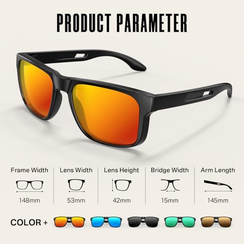 Polarized Sunglasses UV400 Lightweight for Men & Women | Driving, Cycling, Outdoor Fashion Square Frame Sun Glasses2