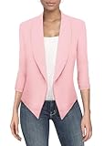 Picture of Hybrid & Company Versatile and Modern Women's Nylon Ponte De Roma Open Blazer Jacket JK1133X 1073T Blush 2X