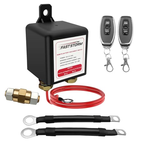FASTSTORM Side Post Remote Battery Disconnect Switch 12V 250A Negative Battery Cut Off Switch Anti-Theft Kill Switch Kit Upgrade Prevent Battery Drain for Car Truck RV Auto Boat Vehicle etc