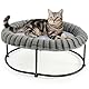 GUUSII HOME Erhöhtes Katzenbett katzenhängematte für Große Katzen Bett Katzenliege Kätzchen Hängematte Katzensofa Hohes Welpenbett Couch mit Robust Metallrahmen Waschbares Kissen 58.5*43*21 cm (Grau)