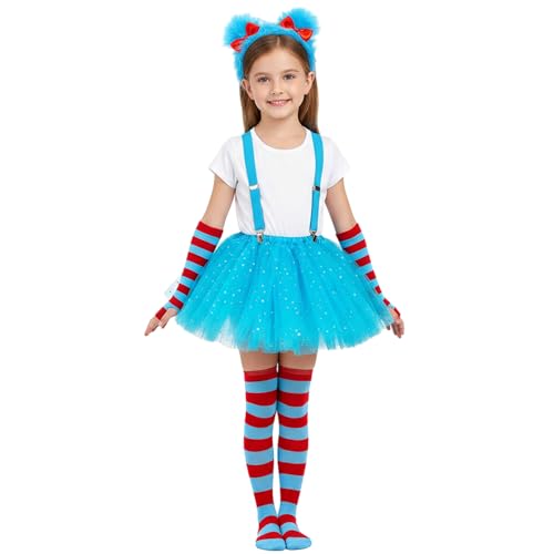 Disfraz infantil azul para niñas con accesorios miniatura 5