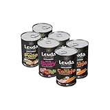 Lenda Pack 6 x 400gr Comida Húmeda Hipoalergenica para Perros Jovenes y Adultos - Pack Degustacion - Alimento Completo y Natural para Todas Las Razas - Sin Cereales con Condroprotectores