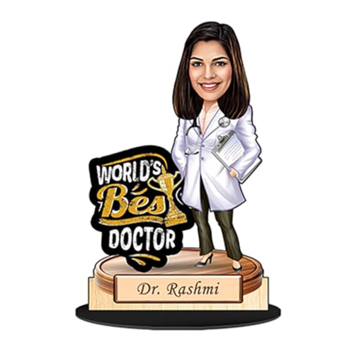 Foto-Factory-Gifts-Wood-Caricature-Personalized-Gifts-For-Doctor-Female-Customized-Gift-For-Women-Ca0330-Multi-Colour