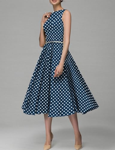Image of Simple Flavor Women's Vintage Dress Sleeveless O-Neck Party Cocktail Dress