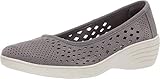 Skechers Women's KISS-Shifty-Laser Cut Skimmer Ballet Flat, Charcoal, 10 M US