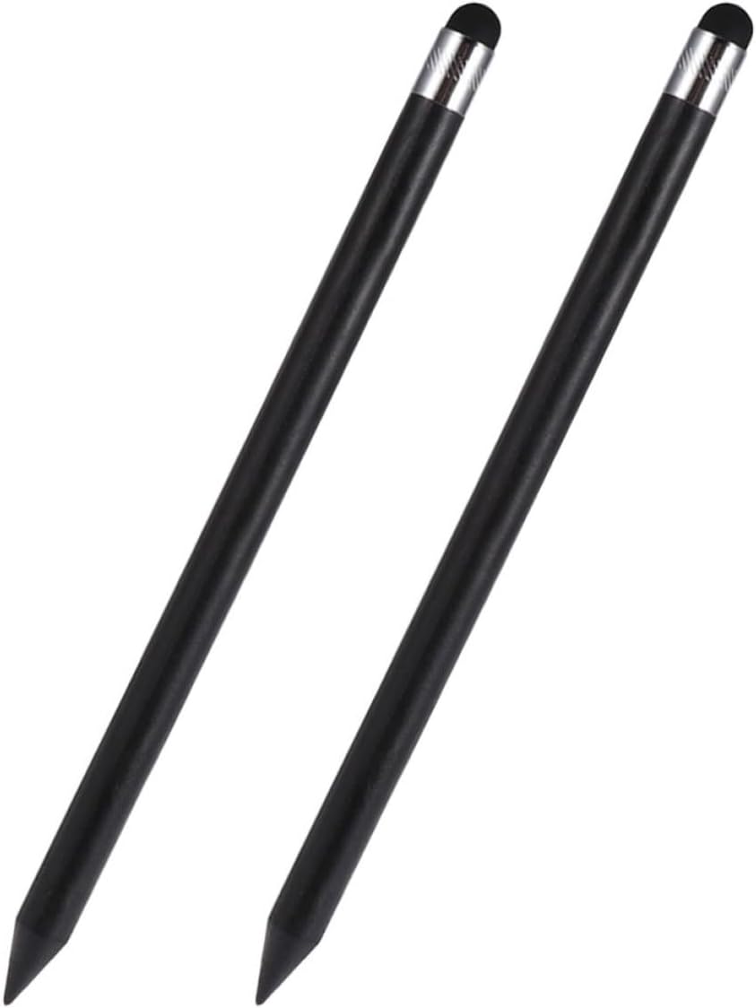 2pcs Vintage Capacitive Stylus Pens for Touchscreens, High Sensitivity Black Round Tip Stylus for Phones and Tablets, Portable Creative Office Drawing Tool