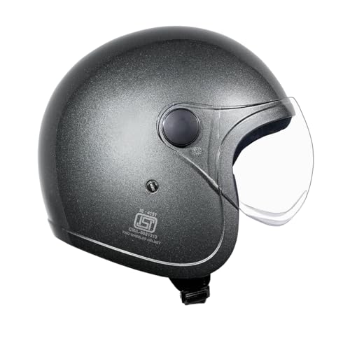 Image of Studds Jet Open Face ISI Certified Helmet with Chopper Visor Gun Grey - XL