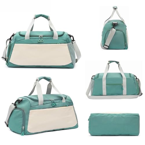 Image of CAVALO - Be Unique Travelling Bags for Luggage Muti- Pocket Sports Duffle Bags for Men and Women with Wet Pocket & Shoe Compartment Weekender Overnight Gym Bags for Women (Green)