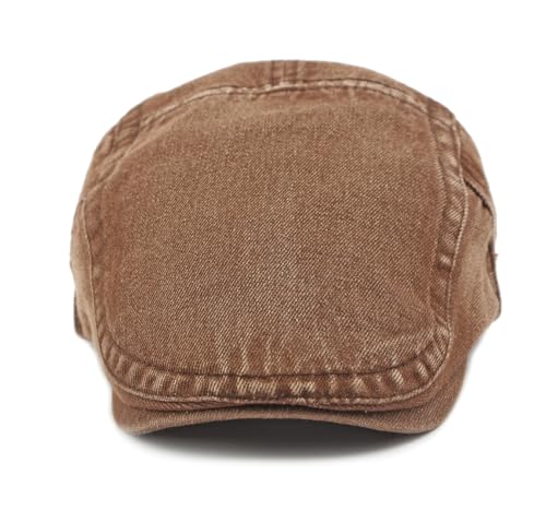 Image of Cotton Newsboy Cap,Breathable Ivy Gatsby Cabbie Beret Hat for Men's Women Driving Hunting Golf
