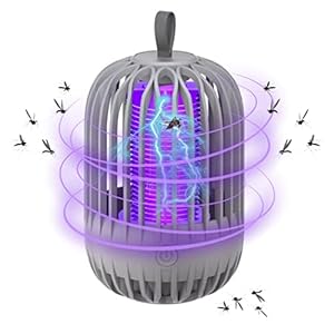 Mosquito Killer Lamp, 3000v Fly Killer Electric, Uv Light Bug Zapper Effectieve Cover 20-100㎡, Niet-giftige Insect Killer Indoor Fly Trap Muggenvanger 100% Veiligheid Voor Tuin,Grijs