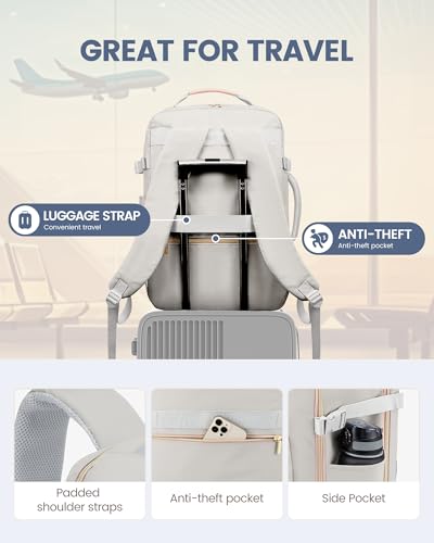 Image of LOVEVOOK 50L Travel Backpack Flight Approved Carry on Backpack,3 Packing Cubes,Waterproof Personal Item Travel Bag,TSA Carry on Luggage Suitcase Travel Essentials,Gifts for Women & Men,fits 18 inch Laptop