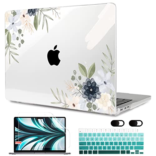 Image of MEEgoodo Case for M5 /M4 /M3 /M2 MacBook Air 13 inch 2026 2025 2024 2022, Fit Model A3449 /A3240 /A3113 /A2681, Case Compatible with MacBook Air 13.6-inch, Vintage Floral