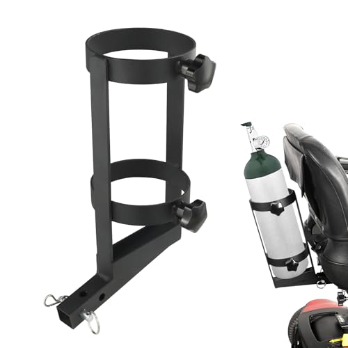 Oxygen O2 Tank Holder Metal Bracket Tank Mount - Sturdy Fits D/M-15/E/M-24(Other Sizes Not Applicable) Compatible with Pride Mobility Scooters & Golden Technologies(1 x 1 Universal Rear Interface)