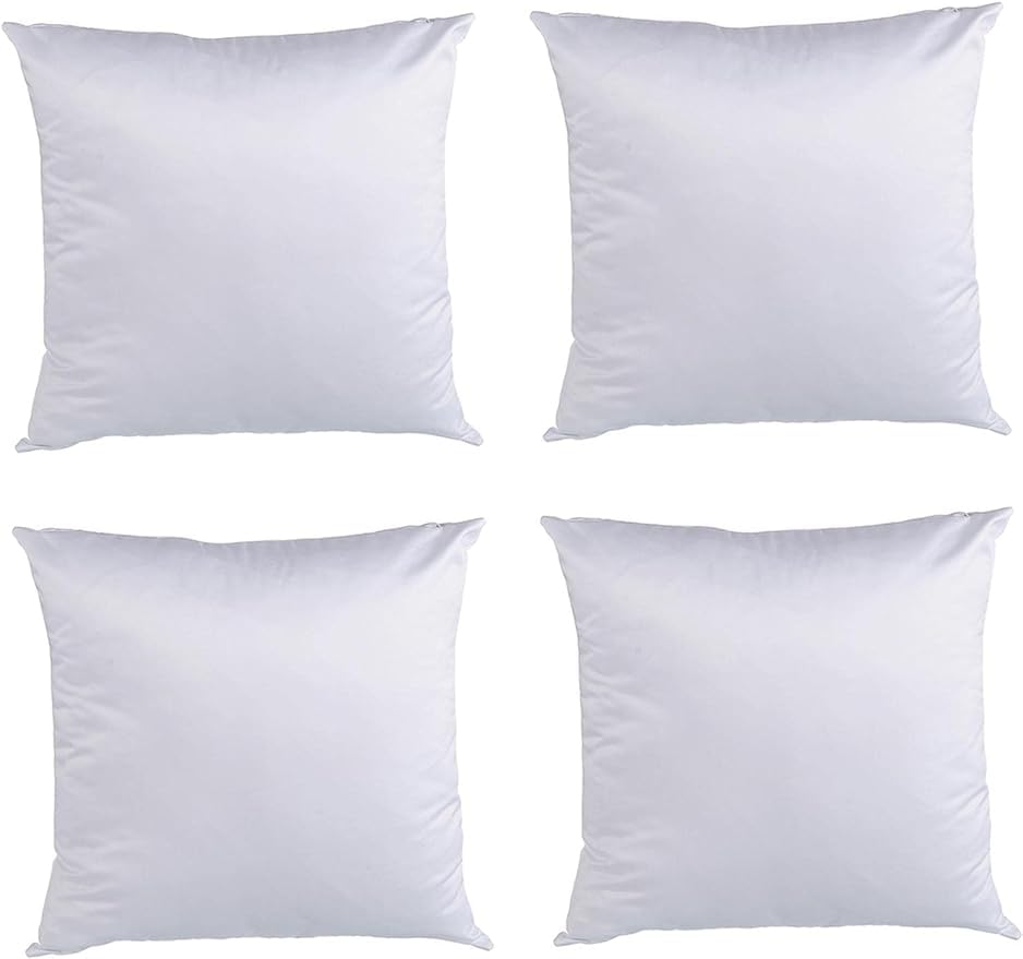 4 Piezas Funda de Cojín de Sublimación Moderna de Color Blanco Liso/Con Cremallera Invisible/Funda de Almohada con Estampado Térmico/para Transferencia de Calor de Bricolaje y Impresión Digital