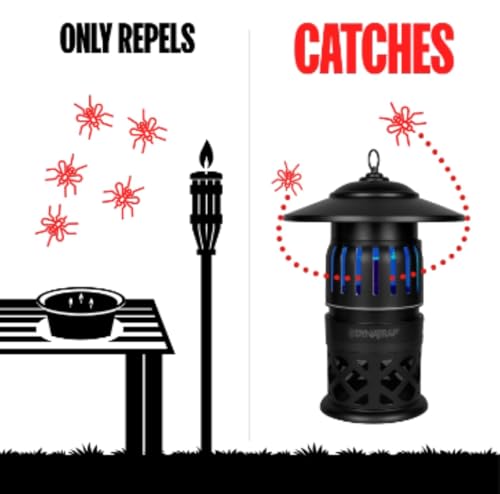 DynaTrap DT1050-AZSR 1/2 Acre Mosquito, Beetle & Flying Insect Trap, Mosquito Traps for Flies, Wasps, Gnats, Beetles & Flying Insects, Bug Zapper Alternative, Black