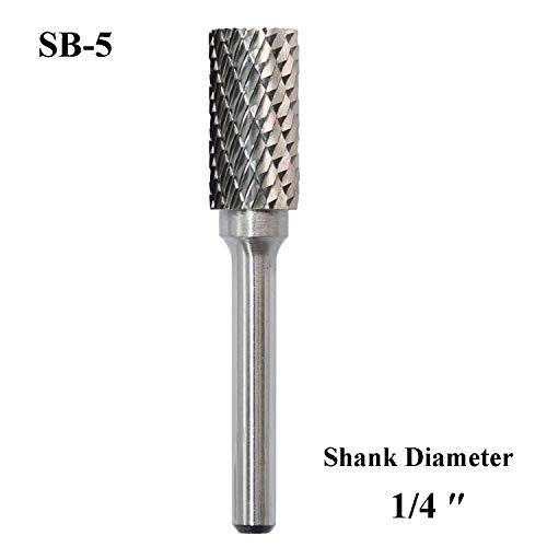 SB-5 Tungsten Carbide Burr Rotary File Cylinder Shape Double Cut with 1/4''Shank